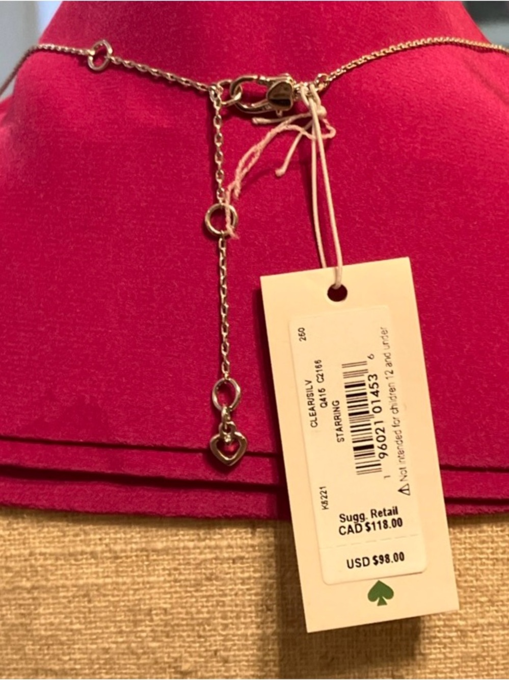 Kate Spade Silver Tone “Starred” charm necklace with CZ accents. - Picture 3 of 5